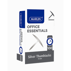 Marlin Office Essentials Silver thumbtacks / drawing pins 11mm 100's 